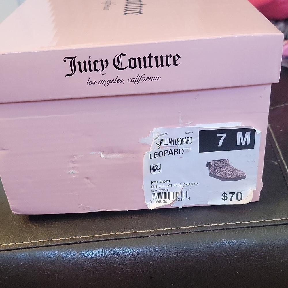 Juicy Couture Tan and Black Leopard Ankle Boots Brand New In Box - Picture 5 of 5